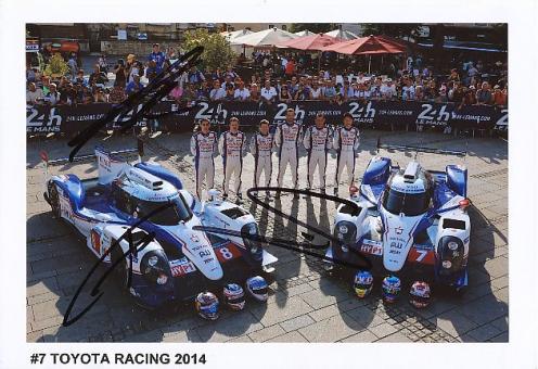 Alex Wurz & Sarrazin & Kazuki Nakajima  2014  Toyota  Le Mans   Auto  Motorsport  Autogramm 13 x 18 cm Foto original signiert 