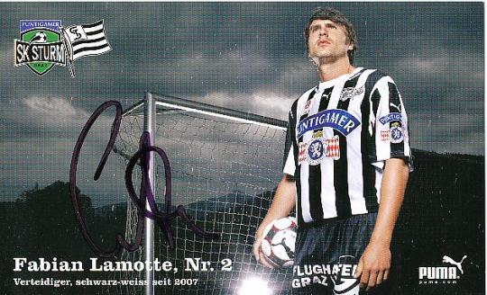 Fabian Lamotte  SK Sturm Graz  Fußball Autogrammkarte  original signiert 