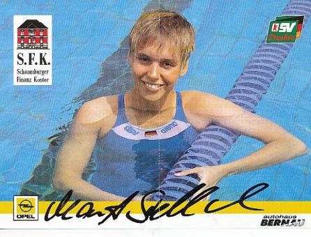 Manuela Stellmach  Schwimmen  Autogrammkarte original signiert 