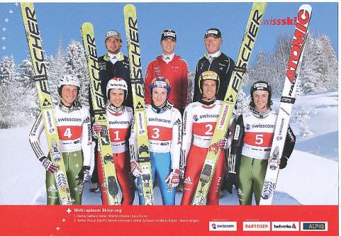 Schweiz  Skispringen  2009/2010 Team Mannschaftskarte nicht signiert 