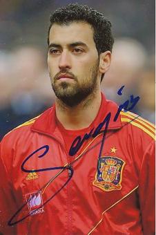 Sergio Busquets   Spanien  Fußball Autogramm Foto original signiert 