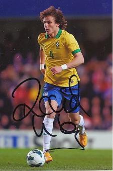 David Luiz  Brasilien   Fußball Autogramm Foto original signiert 
