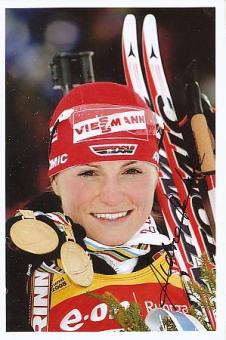 Andrea Henkel  Biathlon  Autogramm Foto original signiert 