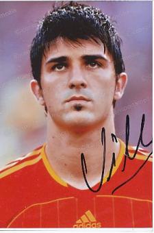 David Villa  Spanien  Weltmeister WM 2012 Fußball Autogramm Foto original signiert 