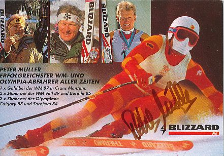Peter Müller   Schweiz  Ski Alpin  Autogrammkarte original signiert 