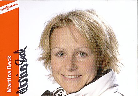 Martina Beck   Biathlon  Autogrammkarte original signiert 