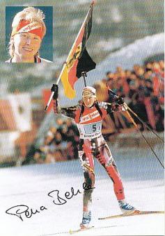 Petra Behle  Biathlon  Autogrammkarte original signiert 