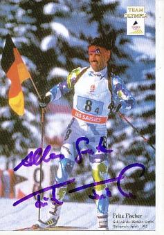 Fritz Fischer  Biathlon  Autogrammkarte original signiert 