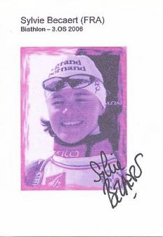 Sylvie Becaert  FRA  Biathlon  Autogramm Karte  original signiert 