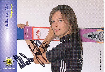 Ulrike Gräßler  Skispringen  Autogrammkarte original signiert 