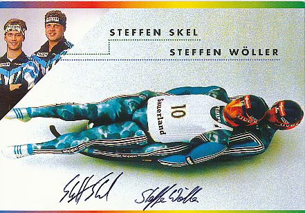 Steffen Skel & Wöller  Rodeln  Autogrammkarte original signiert 