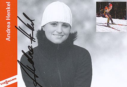 Andrea Henkel  Biathlon  Autogrammkarte original signiert 
