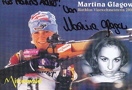 Martina Glagow  Biathlon  Autogrammkarte original signiert 