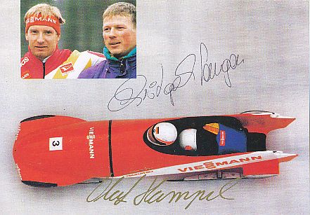 Christoph Langen & Olaf Hampel   Bob  Autogrammkarte  original signiert 