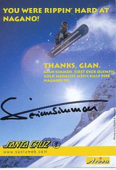 Gian Simmen   Ski Snowboard  Alpin Autogrammkarte original signiert 