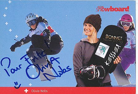 Olivia Nobs  CH  Ski Snowboard  Alpin Autogrammkarte original signiert 