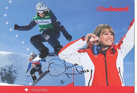 Olivia Nobs  CH  Ski Snowboard  Alpin Autogrammkarte original signiert 