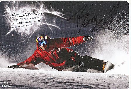 Benjamin Karl  Ski Snowboard  Alpin Autogrammkarte original signiert 