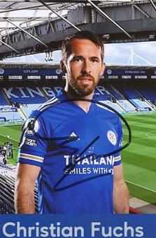 Christian Fuchs  Leicester City  Fußball Autogramm  Foto original signiert 