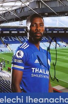 Kelechi Iheanacho  Leicester City  Fußball Autogramm  Foto original signiert 
