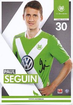 Paul Seguin  2014/2015  VFL Wolfsburg  Fußball  Autogrammkarte original signiert 