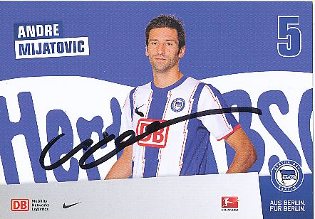 Andre Mijatovic  2011/2012  Hertha BSC Berlin  Fußball  Autogrammkarte original signiert 
