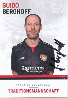 Guido Berghoff   Traditionsmannschaft 2018/2019  Bayer 04 Leverkusen  Fußball Autogrammkarte original signiert 