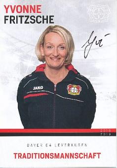 Yvonne Fritzsche  Traditionsmannschaft 2018/2019  Bayer 04 Leverkusen  Fußball Autogrammkarte original signiert 