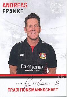 Andreas Franke  Traditionsmannschaft 2018/2019  Bayer 04 Leverkusen  Fußball Autogrammkarte original signiert 