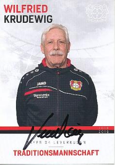Wilfried Krudewig  Traditionsmannschaft 2018/2019  Bayer 04 Leverkusen  Fußball Autogrammkarte original signiert 