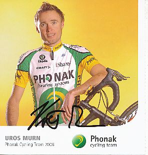 Uros Murn  Team Phonak  Autogrammkarte original signiert 