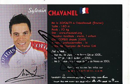 Sylvain Chavanel  Team Cofidis Radsport  Autogrammkarte original signiert 