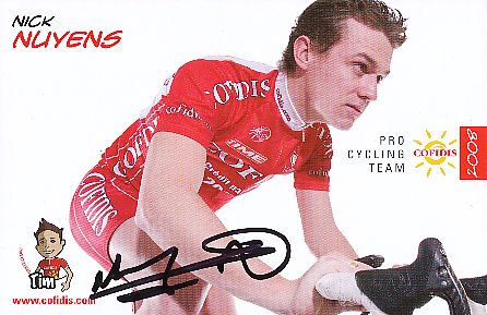 Nick Nuyens  Team Cofidis Radsport  Autogrammkarte original signiert 