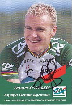 Stuart O'Grady  Team Equipe Credit Agricole  Radsport  Autogrammkarte original signiert 