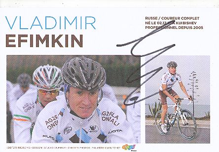 Vladimir Efimkin   Team Illes Baleares  Radsport  Autogrammkarte original signiert 