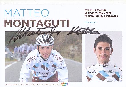 Matteo Montaguti  Team Illes Baleares  Radsport  Autogrammkarte original signiert 