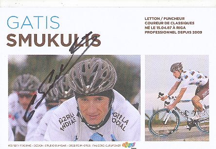 Gatis Smukulis  Team Illes Baleares  Radsport  Autogrammkarte original signiert 