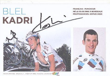 Blel Kadri  Team Illes Baleares  Radsport  Autogrammkarte original signiert 