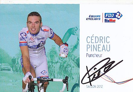 Cedric Pineau  Team FDJ  Radsport  Autogrammkarte original signiert 