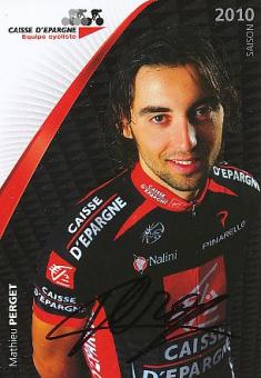 Mathieu Perget  Team Caisse D' Epargne  Radsport  Autogrammkarte original signiert 
