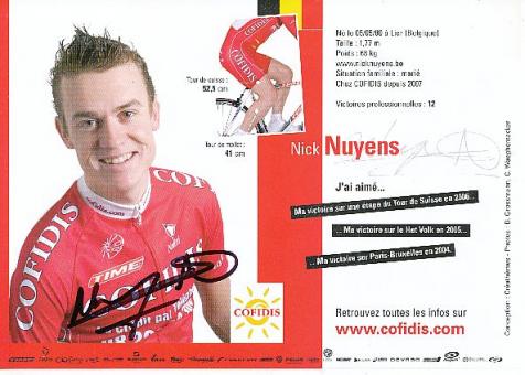 Nick Nuyens  Team Cofidis   Radsport  Autogrammkarte original signiert 
