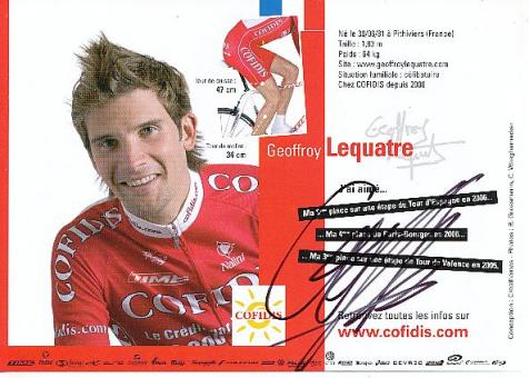 Geoffroy Lequatre  Team Cofidis   Radsport  Autogrammkarte original signiert 