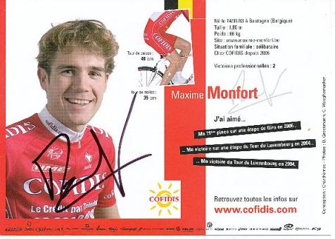 Maxime Monfort  Team Cofidis   Radsport  Autogrammkarte original signiert 