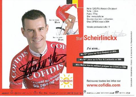 Staf Scheirlinckx  Team Cofidis   Radsport  Autogrammkarte original signiert 