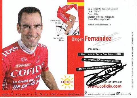 Bingen Fernandez  Team Cofidis   Radsport  Autogrammkarte original signiert 