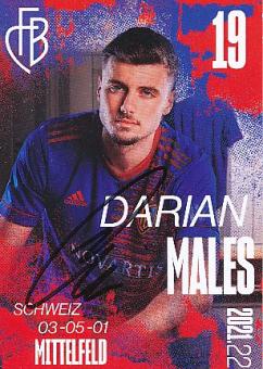 Darian Males  FC Basel  2021/2022  Fußball Autogrammkarte  original signiert 