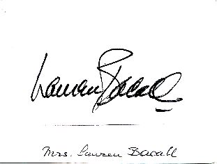 Lauren Bacall † 2014  Film & TV  Autogramm Karte  original signiert 