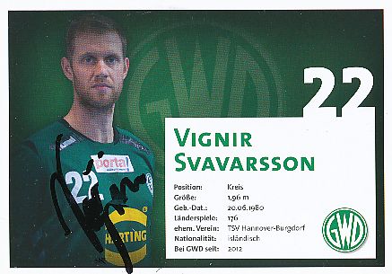 Vignir Svavarsson  GWD Minden  Handball Autogrammkarte original signiert 