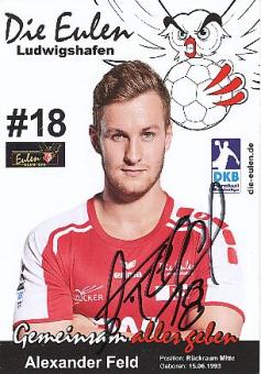 Alexander Feld  Die Eulen Ludwigshafen  Handball Autogrammkarte original signiert 