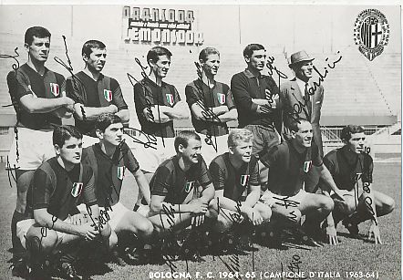 FC Bologna  1964 - 1965   Fußball Mannschaftskarte Druck signiert 